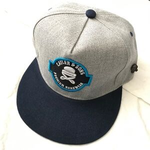 NWOT CAYLER & SONS PREMIUM HEADWEAR Blue Navy Grey Snapback Cap Hat Unisex
